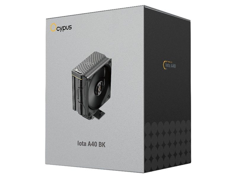 Кулер для процессора/ CPU Cooler Ocypus Iota A40 BK (220W, 4-pin PWM, LED temp., 156.7mm, Al/Cu, 4x6mm, 1x120mm, 77CFM, 29dBA, 2000RPM, S: 1851/1700/1200/115X, AM5/AM4, black)