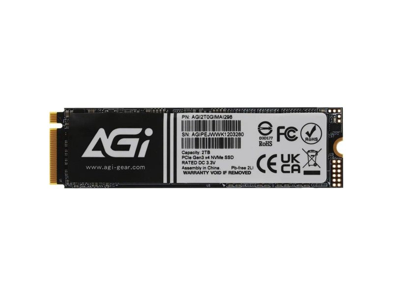 Накопитель SSD AGi PCIe 3.0 x4 2TB AGI2T0GIMAI298 AI298 M.2 2280