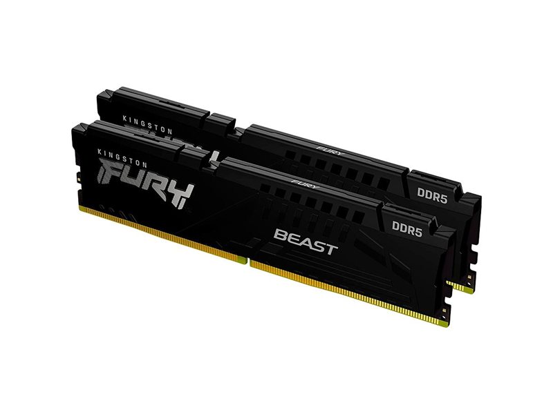 Модуль памяти Kingston 64GB DDR5 5600 FURY Beast Black AMD Non-ECC Unbuffered DIMM (Kit 2*32gb) 2RX8 36-38-38 1.25V 288-pin 16Gbit