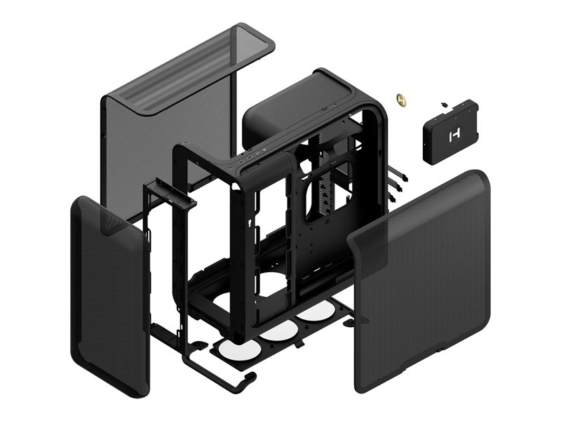 Корпус без блока питания/ Case HYTE X50 Air, Midi-Tower, no fans, 2xUSB-A 3.2, 1xUSB Type-C, E-ATX, ATX, mATX, mITX Pitch Black