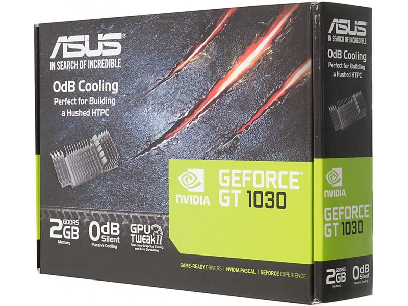 Видеокарта Asus PCI-E 3.0 GT1030-SL-2G-BRK NVIDIA GeForce GT 1030 2Gb 64bit GDDR5 1228/6008 DVIx1 HDMIx1 HDCP Ret low profile