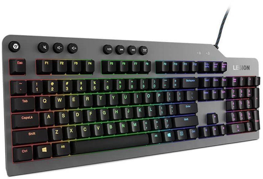 Клавиатура Lenovo K500 RGB механическая черный USB Multimedia for gamer LED (подставка для запястий) (GY40T26479) кабель 1.8м