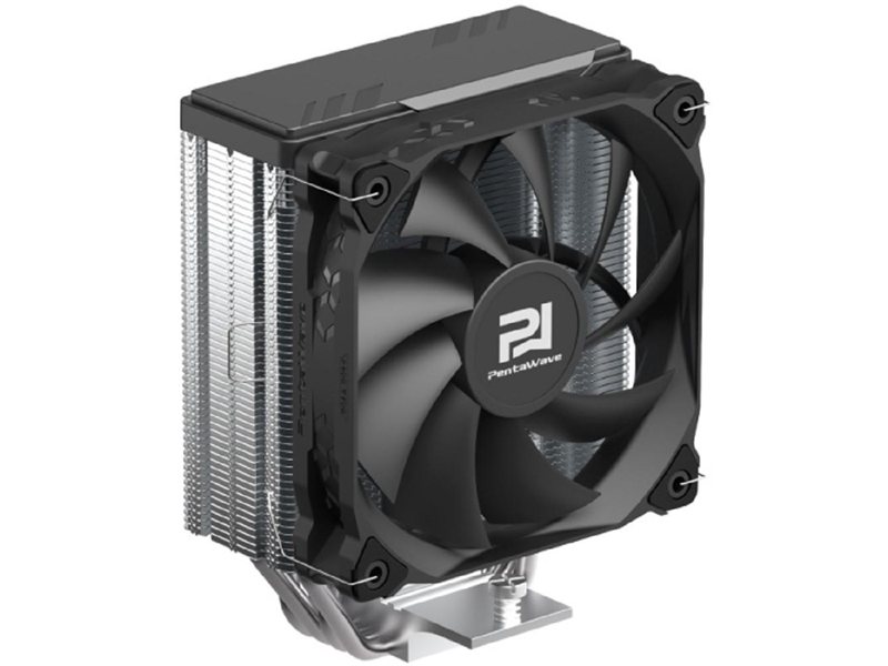 Кулер PentaWave PC-Z04E SRB  LGA115X/1200/1700/AM4/AM5 (20 шт/кор, TDP 220W, 1*120mm PWM Fan, 4 тепловые трубки 6мм, 600-1850RPM, 12-32,6dBa)