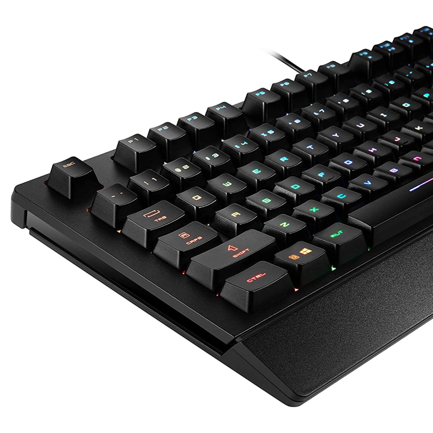 Клавиатура MSI Vigor GK20 RU черный USB Multimedia for gamer LED (подставка для запястий) (S11-04RU230-CLA) кабель 1.8м