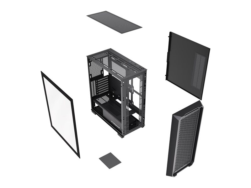 Корпус без блока питания/ Case HSPD F750, Mesh Mid Tower, Black, TG, 0.6 SPCC, no fans, ATX, mATX, mITX 160/405/160mm 3x2.5", 2x3.5", 7xPCI 1xUSB-A 3.0, 2xUSB-A 2.0 450x210x482mm