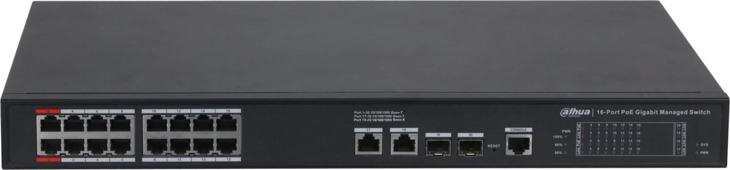 Коммутатор Dahua DH-S4220-16GT-240 20x1Гбит/с 2SFP 240W управляемый