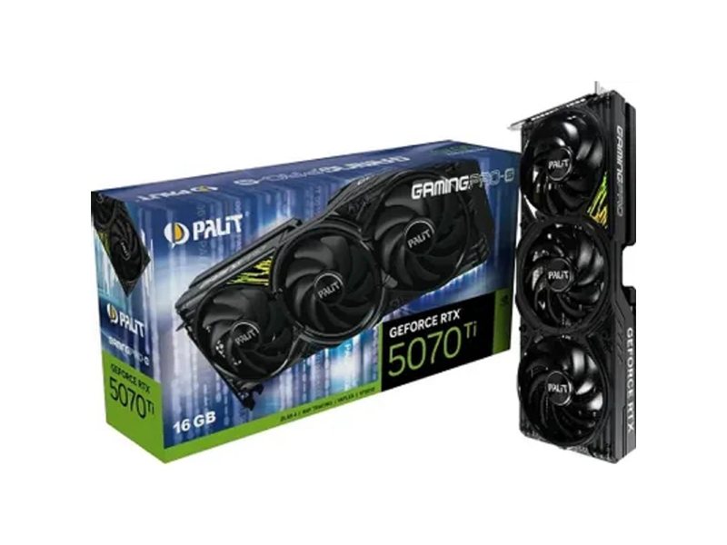 Видеокарта Palit PCI-E 5.0 PA-RTX5070Ti GAMINGPRO-S NVIDIA GeForce RTX 5070TI 16Gb 256bit GDDR7 2295/28000 HDMIx1 DPx3 HDCP Ret