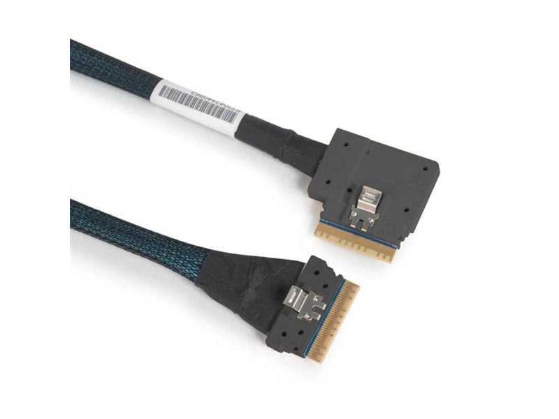 Кабель JPC P5003DR00800-2 Cable Slimline SASx8 74P (SFF8654, угловой RightAngle)  -TO-  Slimline SASx8 74P (SFF8654, прямой Straight Type), (FOR PCIe GEN4), L:80cm  (C5454)