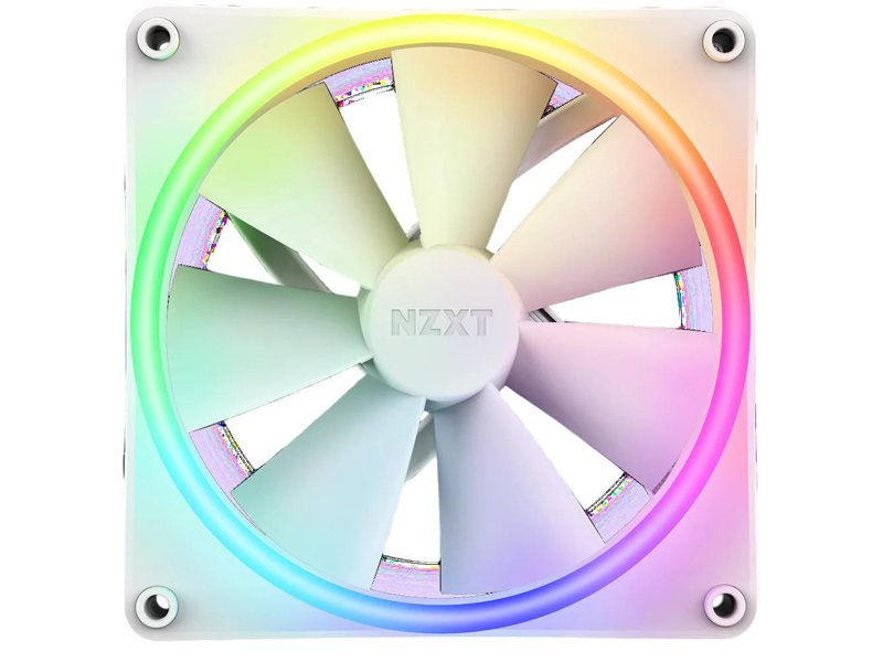 Кулер для корпуса ПК/ Case Cooler NZXT F140 RGB Duo (140x140x25mm, 4-pin PWM, RGB, 84.75CFM, 36dBA, 1800RPM, White)