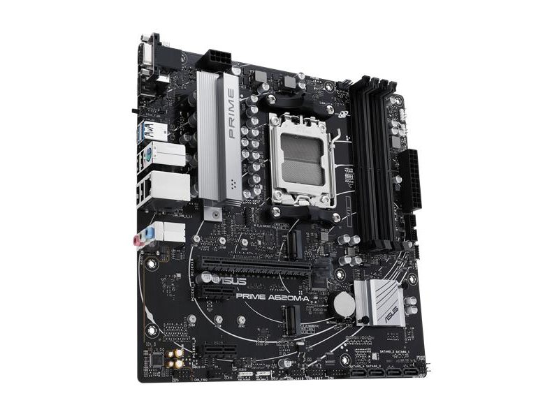 Материнская плата ASUS PRIME A620M-A-CSM, AM5, A620, 4*DDR5, 4*SATA, 2*M.2, 2*USB 3.2, 4*USB 2.0, 2*PCIx16, 2*PCIx1, DP+VGA+HDMI, mATX; 90MB1F10-M0EAYC