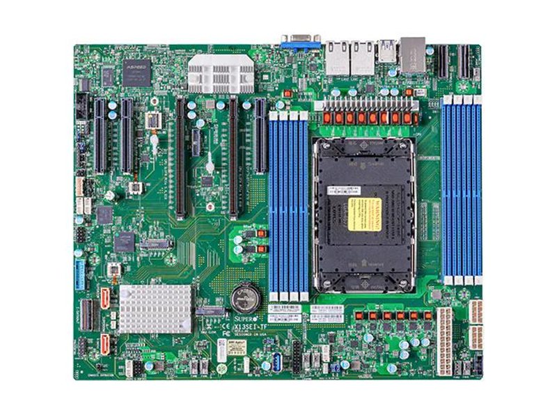 Системная плата/ MB Supermicro X13SEI-TF, 1xLGA-4677,Intel Xeon SP gen 4, Intel C741, 8x DDR5 4800/4400/4000 MHz. 2x10Gbe Base-T X550+1xMgmt LAN, 10xSATA3, 2xSATA-DOM, 4xUSB 3.2,  2xPCI-Ex16+3xPCI-E x8+2xMCIO x8, 2xM.2,  ATX