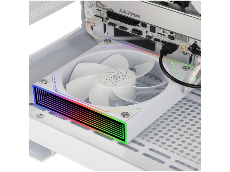 Кулер для корпуса/ Case Cooler Thermalright TL-M12RW Reverse (124x120x25mm, 4-pin PWM, ARGB, 42.6CFM, 23.2dBA, 1500RPM, White)
