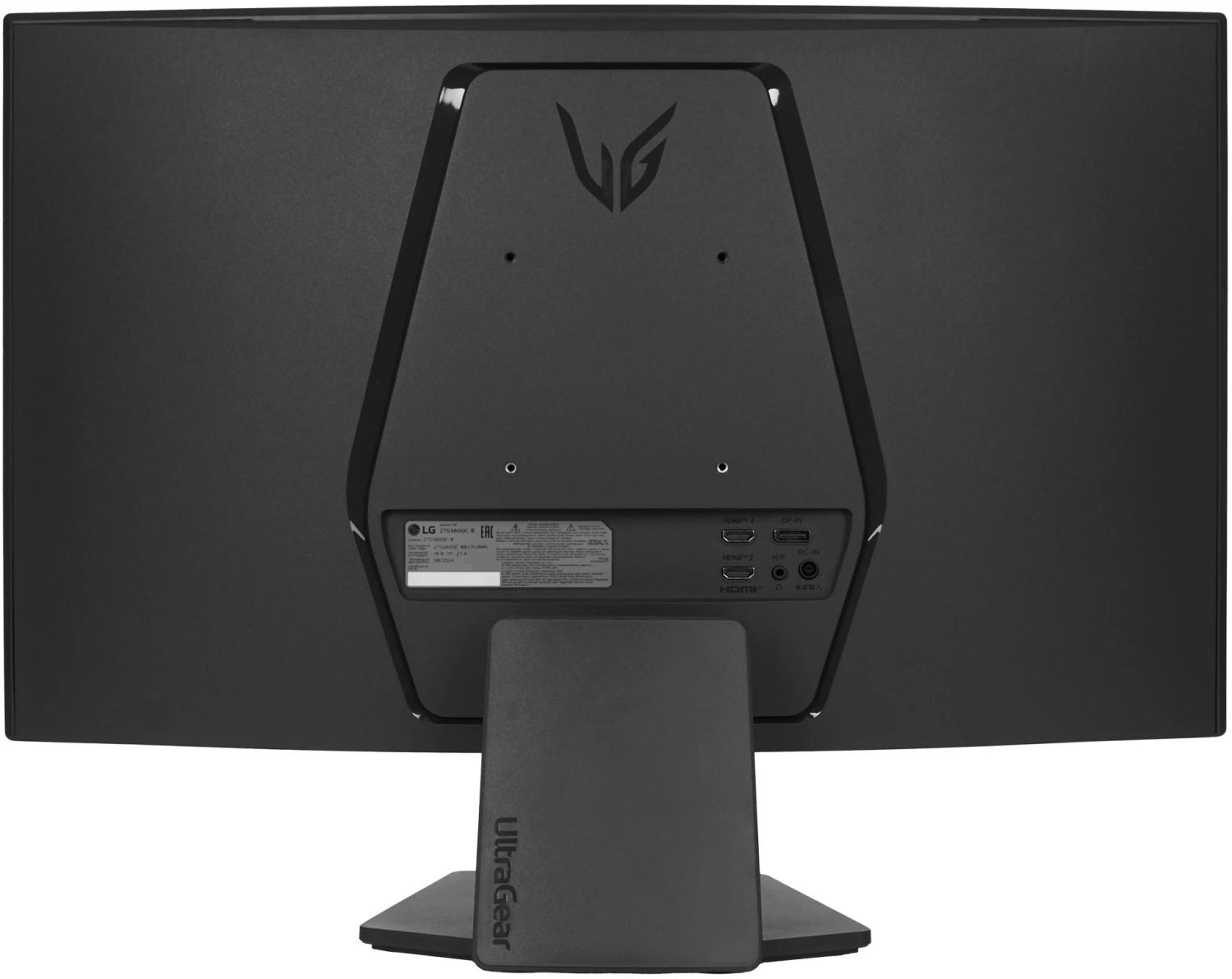Монитор LG 27" UltraGear 27GS60QC-B фиолетовый VA LED 16:9 HDMI матовая 300cd 178гр/178гр 2560x1440 180Hz FreeSync DP 2K 4.8кг