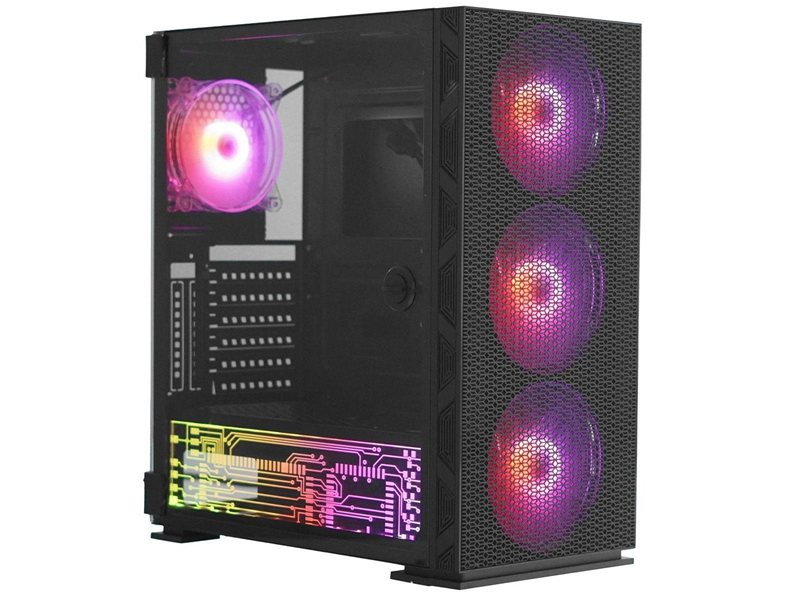 Корпус SOEYI «AX8-B20 SOEYI ATX case with black coating front panel with flat bigger mesh, without»