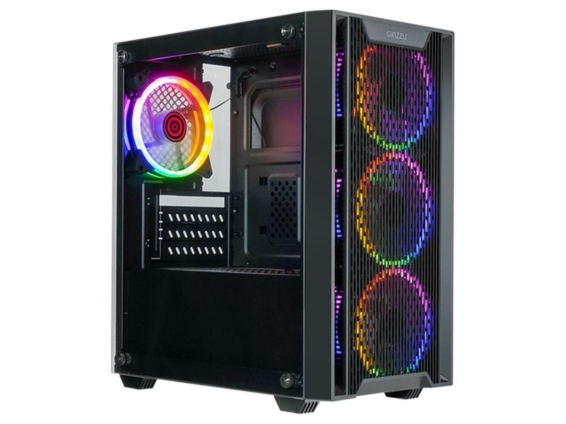 Ginzzu CL650 mATX FAN 4*12FRGB  передняя панель Решетка