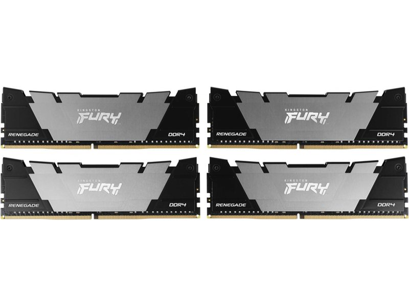Память DDR4 4x32GB 3200MHz Kingston KF432C16RB2K4/128 Fury Renegade Black RTL Gaming PC4-25600 CL16 DIMM UDIMM 288-pin 1.35В kit dual rank с радиатором Ret