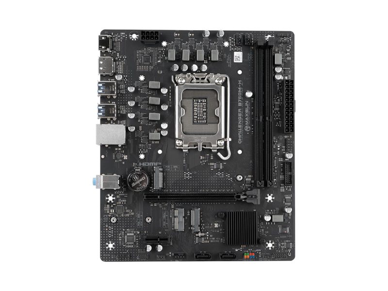 Материнская плата MAXSUN MS-Challenger B760M-H, LGA1700, B760, 2*DDR4, 2*SATA3, 2*M.2,  USB 3.2, USB 2.0, 1*PCIEx16, 1*PCIEx1, DP+HDMI,  mATX