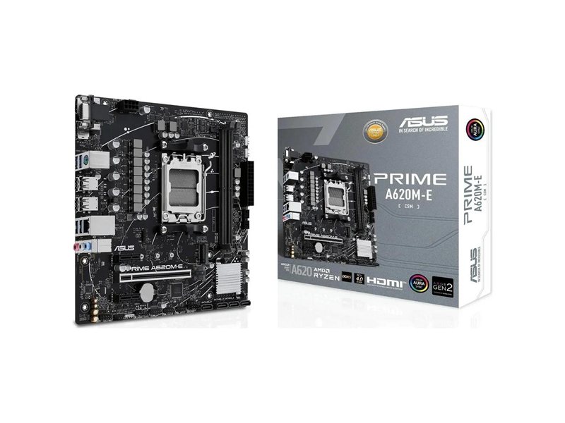ASUS PRIME A620M-E-CSM (Socket AM5, mATX, 2xDDR5(96GB), VGA/DP/HDMI, 1xPCIe 4.0x16/2xPCIe 4.0x1, 1xLAN, 4xSATA 6Gb/s, 1xM.2, 2xUSB 3.2, 4xUSB 2.0, 1xPS/2)