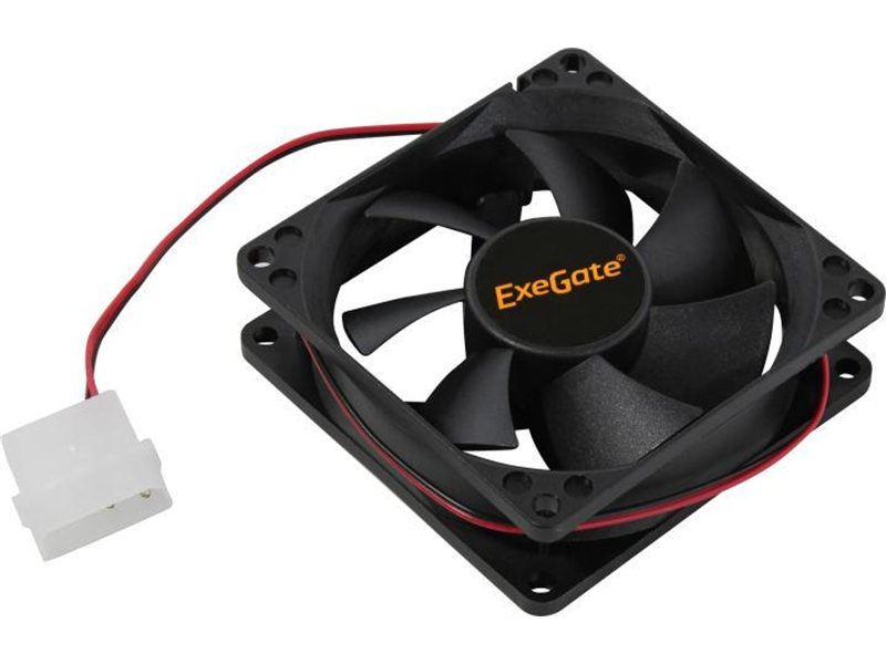 Exegate EX283381RUS Вентилятор ExeGate EX08025SM, 80x80x25 мм, Sleeve bearing (подшипник скольжения), Molex, 2000RPM, 25dBA
