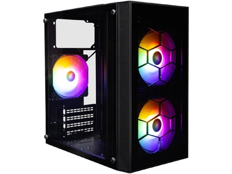 1STPLAYER FIREBASE X1 Black / mATX / 3x120mm LED fans / X1-BK-3F1