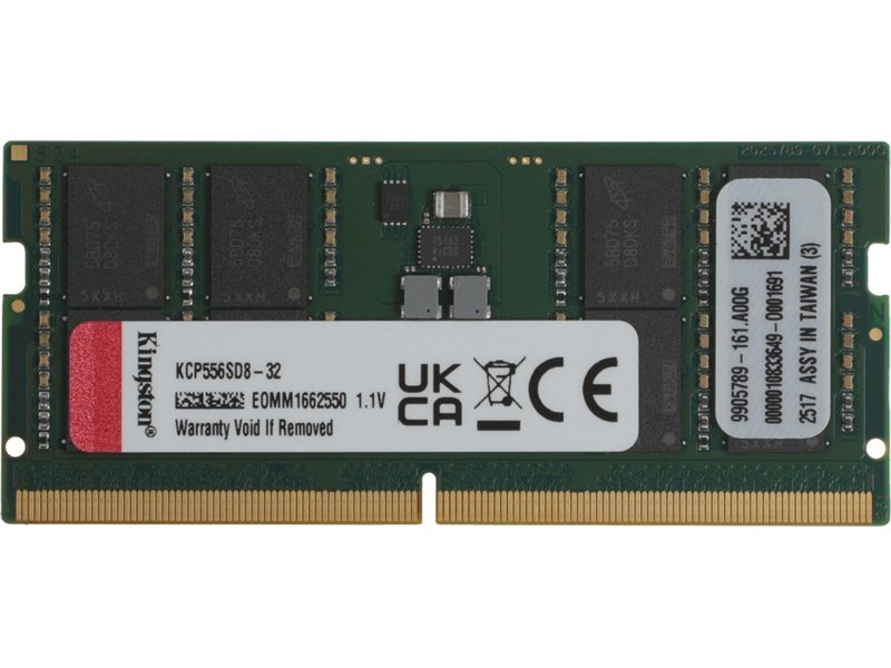 Память DDR5 32GB 5600MHz Kingston KCP556SD8-32 RTL PC5-44800 CL46 SO-DIMM 262-pin 1.1В dual rank Ret