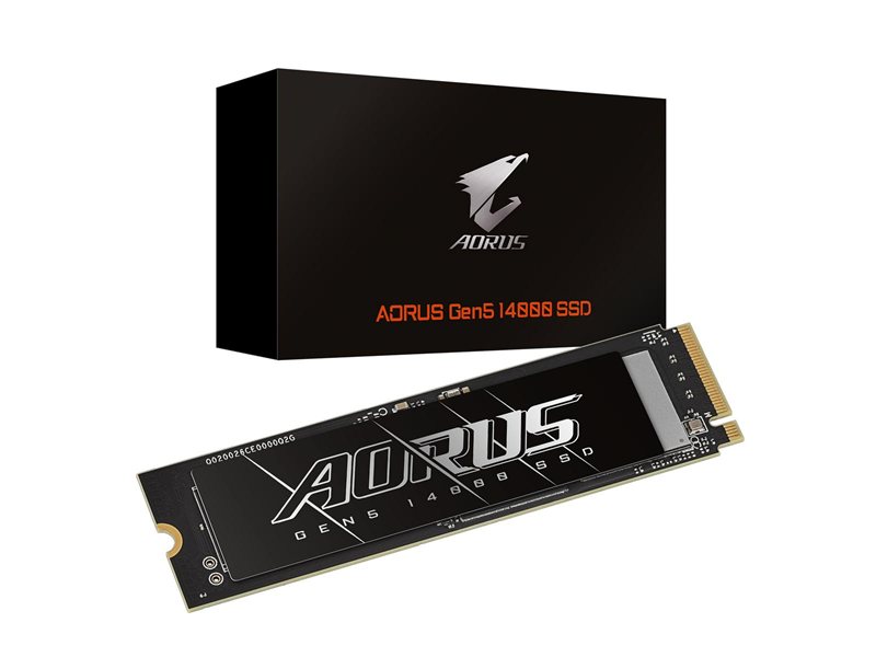 Твердотельный накопитель SSD Gigabyte 2TB M.2 2280 AORUS Gen5 14000 AG514K2TB PCI-Express 5.0x4, NVMe 2.0, 3D TLC NAND, 1400TBW