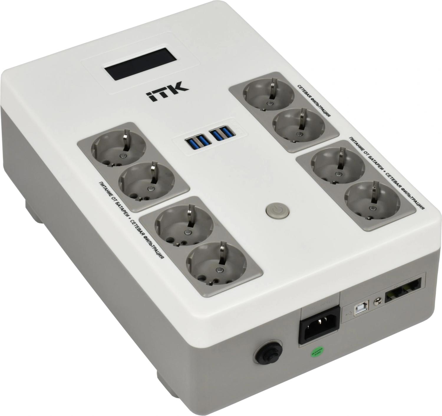Источник бесперебойного питания ITK Electra EST8-800VA-1-001 480Вт 800ВА черный