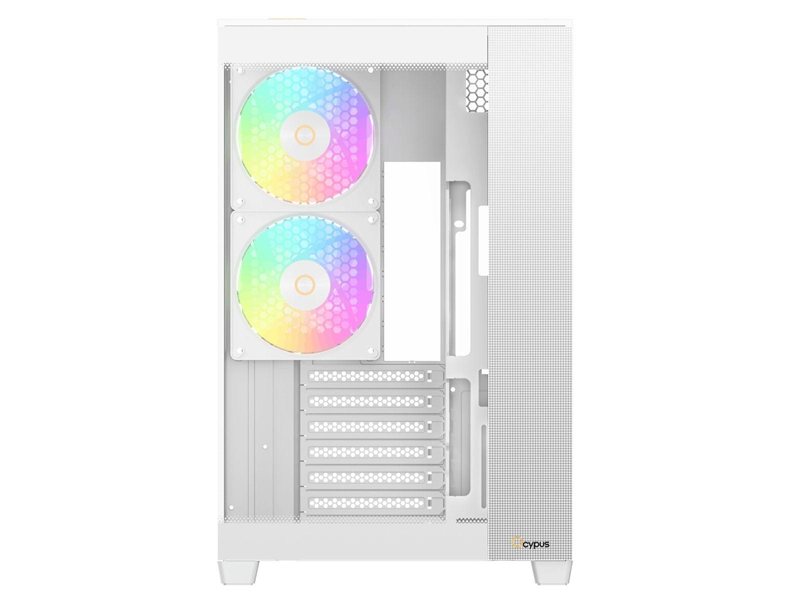 Корпус ПК без блока питания/ Case Ocypus Delta C74 WH ARGB, Midi-Tower, TG, 2x120mm ARGB, 2xUSB-A 3.0 + 1xUSB-C 3.1, ATX, mATX, mITX White