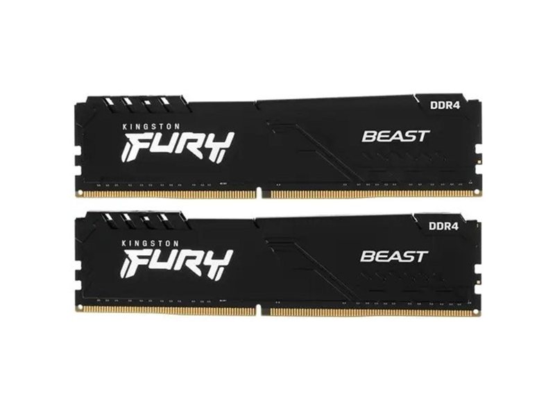 Память DDR4 2x8GB 3200MHz Kingston KF432C16BBK2/16 Fury Beast Black RTL Gaming PC4-25600 CL16 DIMM UDIMM 288-pin 1.35В kit dual rank с радиатором Ret