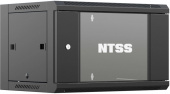 Шкаф коммутационный NTSS (NTSS-W6U6060GS-BL) настенный 6U 570x600мм пер.дв.стекл 60кг черный 500мм 18.8кг 220град. 370мм IP20 сталь