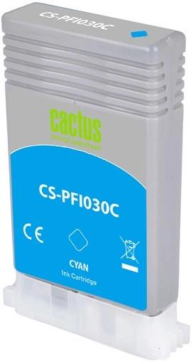 Картридж струйный Cactus CS-PFI030C PFI-030C голуб.пигм. (55мл) для Canon imagePrograf TA-20/30/TM-240/340 с чипом