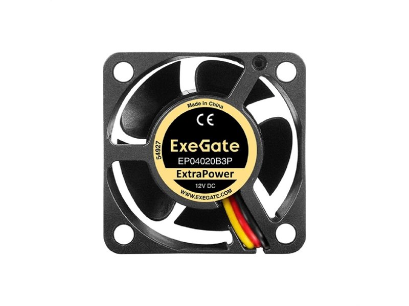 Exegate EX297017RUS Вентилятор 12В DC ExeGate ExtraPower EP04020B3P (40x40x20 мм, 2-Ball (двойной шарикоподшипник), 3pin, 7000RPM, 32dBA)