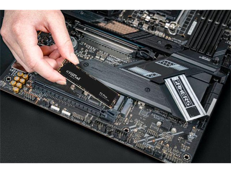 Твердотельный накопитель Crucial SSD P3 Plus, 2000GB, M.2(22x80mm), NVMe, PCIe 3.0 x4, QLC, R/W 5000/4200MB/s, IOPs н.д./н.д., TBW 440, DWPD 0.1 (12 мес.)