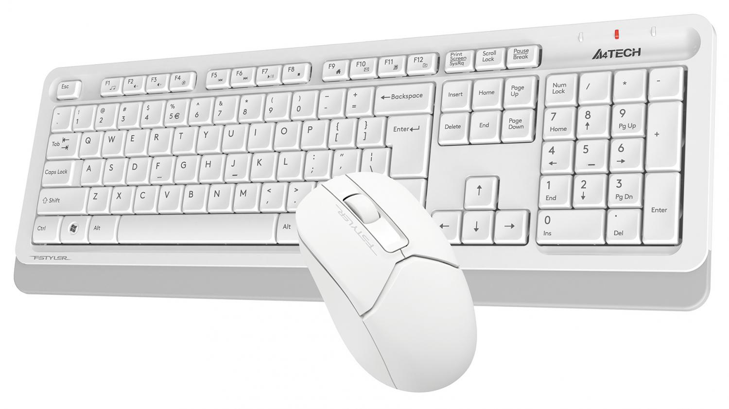 Клавиатура + мышь A4Tech Fstyler FG1012 клав:белый мышь:белый USB беспроводная Multimedia (FG1012 WHITE)