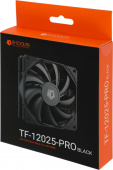 Case Fan ID-Cooling TF-12025-PRO BLACK (120mm PWM, резиновые углы, черный, 500-1800об/мин)  BOX