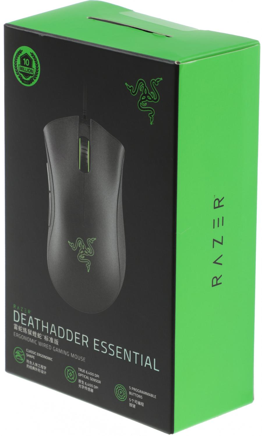 Мышь Razer DeathAdder Essential черный оптическая 6400dpi USB 5but (RZ01-03850100-R3C1)