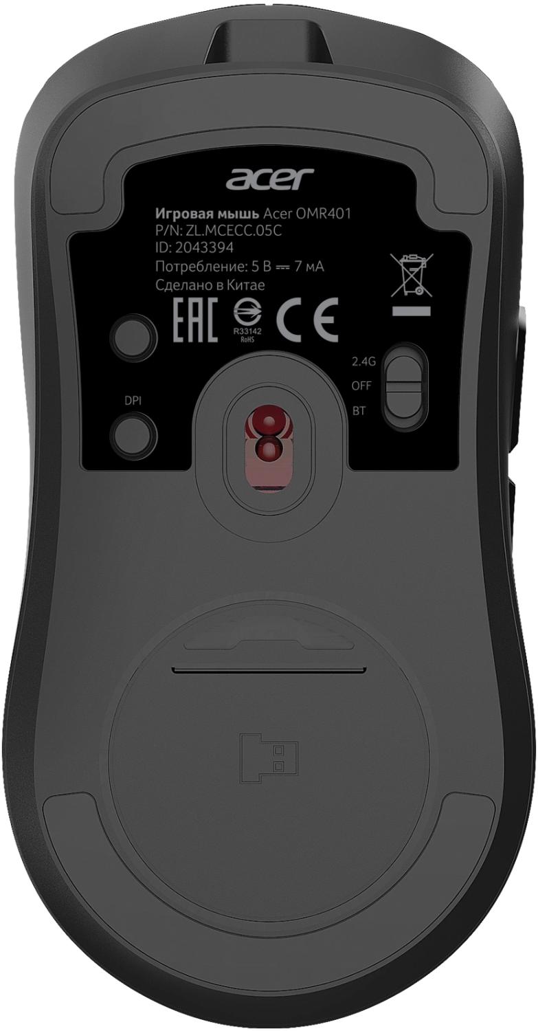 Мышь Acer OMR401 черный оптическая 12000dpi беспров. BT/Radio USB 5but (ZL.MCECC.05C)