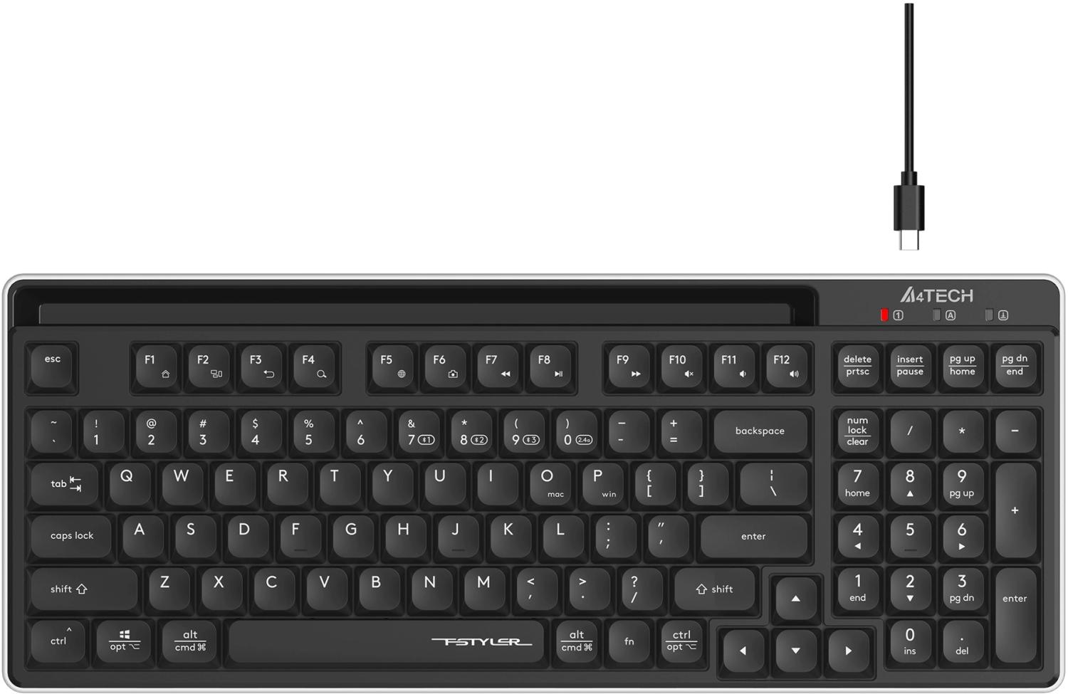 Клавиатура A4Tech FBX70C черный USB беспроводная BT/Radio slim