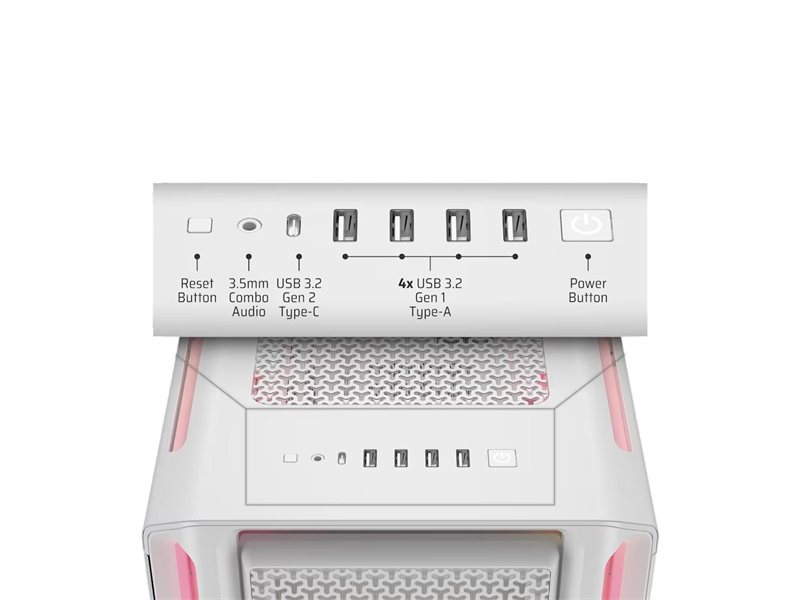 Корпус без блока питания/ Case Corsair iCUE LINK 5000T LX RGB, Midi-Tower, TG, 3x120mm RGB, 4xUSB-A 3.2, 1xUSB 3.2 Type-C, E-ATX, ATX, mATX, mITX White