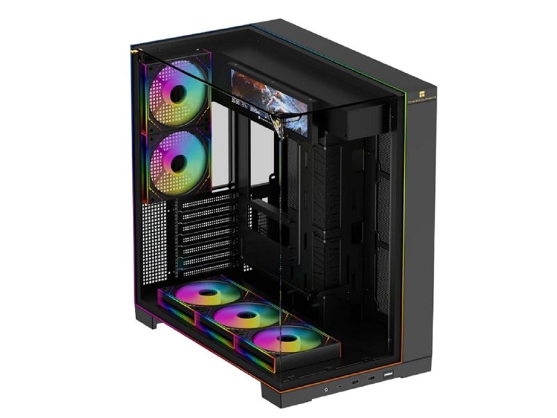 Thermalright Корпус TR-A70 Vision FAN5-M / Black / TG / 5x120mm ARGB PWM Fans / ARGB Strip / 9.16'' LCD screen / USB TYPE-C / ATX / TRA70VF5MB