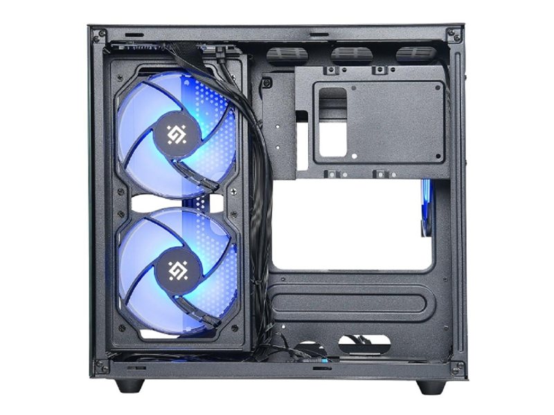 Корпус DEFENDER MINITOWER NovaCube Micro-ATX Mini-ITX W/O PSU 3x12cm ARGB Fan 2хUSB1.1+3.0 3.5jack черный c окном 25103