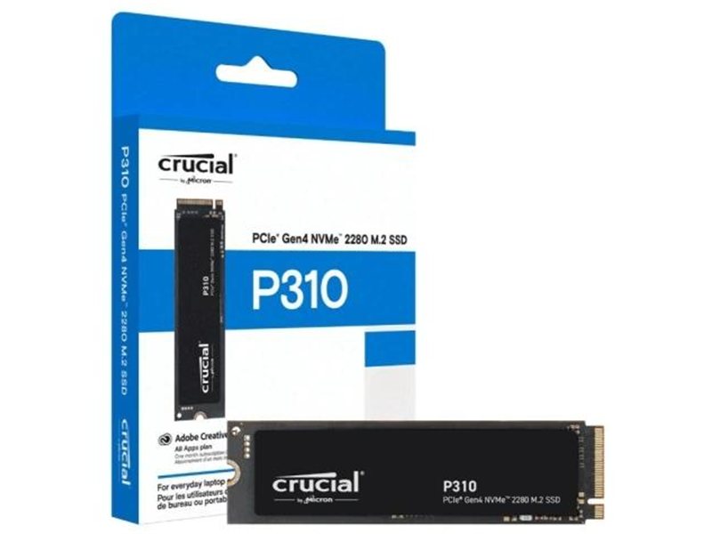 Твердотельный накопитель Crucial SSD Disk P310 500GB  M.2 2280 NVMe (PCIe Gen 4 x4) SSD (6000 MB/s Read 3500 MB/s Write), 1 year, OEM