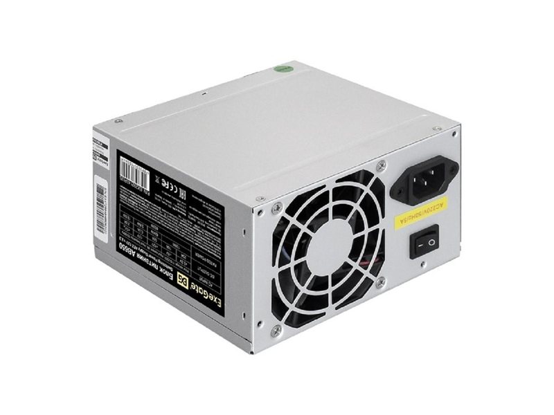Exegate EX292143RUS-PC Блок питания 650W ExeGate AB650 (ATX, PC, 8cm fan, 24pin, 4+4pin, PCI-E, 3xSATA, 2xIDE, кабель 220V в комплекте)