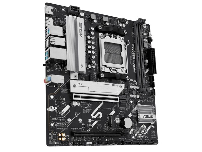 ASUS PRIME B850M-K (Socket AM5, mATX, 2xDDR5(128GB), DP/HDMI, 1xPCIe 5.0x16/1xPCIe 4.0x16, 1xLAN (2.5GbE), 4xSATA 6Gb/s, 2xM.2, 1xType-C, 4xUSB 3.2, 4xUSB 2.0, PS/2)