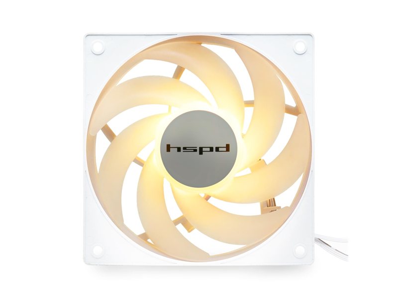 Кулер/ Case Cooler HSPD M1 White (120x120x25mm, 4-pin PWM, ARGB, 57.56CFM, 26.86dBA, 1600RPM, White)