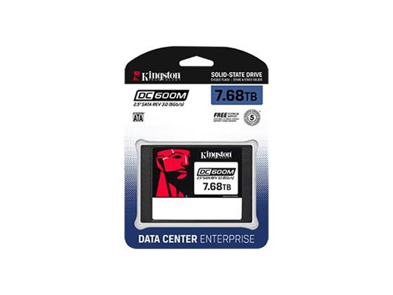 Твердотельный накопитель Kingston Enterprise SSD 7,68TB DC600M 2.5" SATA 3 R560/W530MB/s 3D TLC MTBF 2M 94 000/34 000 IOPS 14016TBW 1 Year Warrаnty