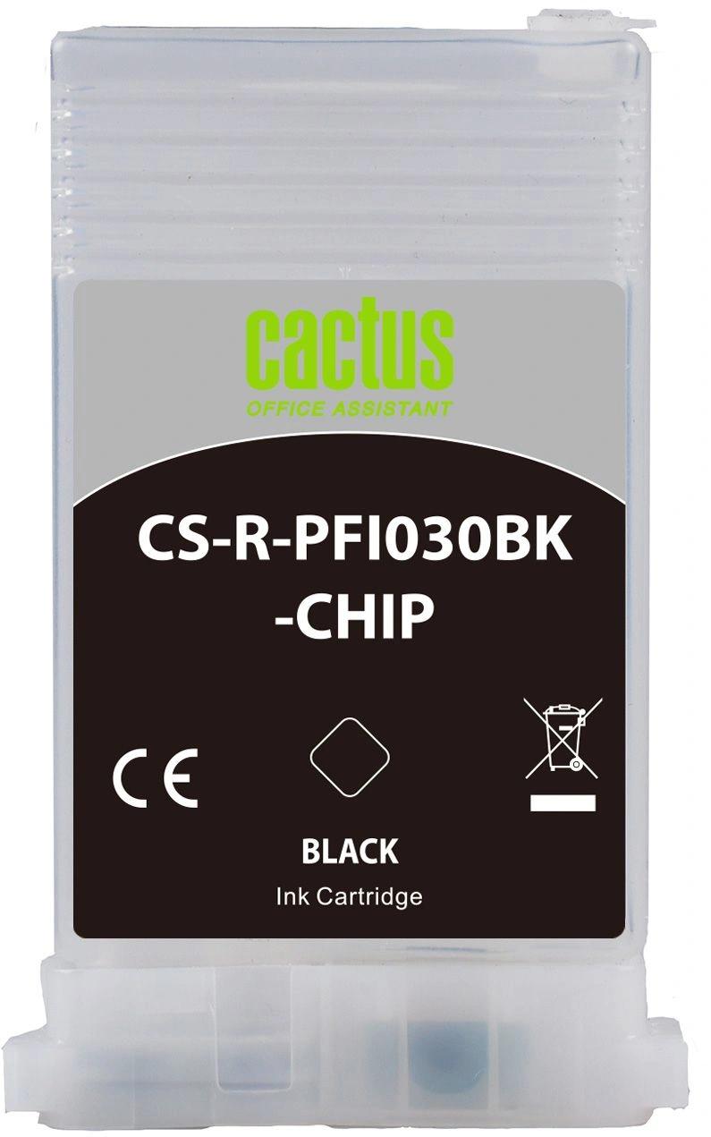 Картридж перезаправляемый струйный Cactus CS-R-PFI030BK-CHIP черный (55мл) для Canon imagePROGRAF TA-20/30/TM-240/340