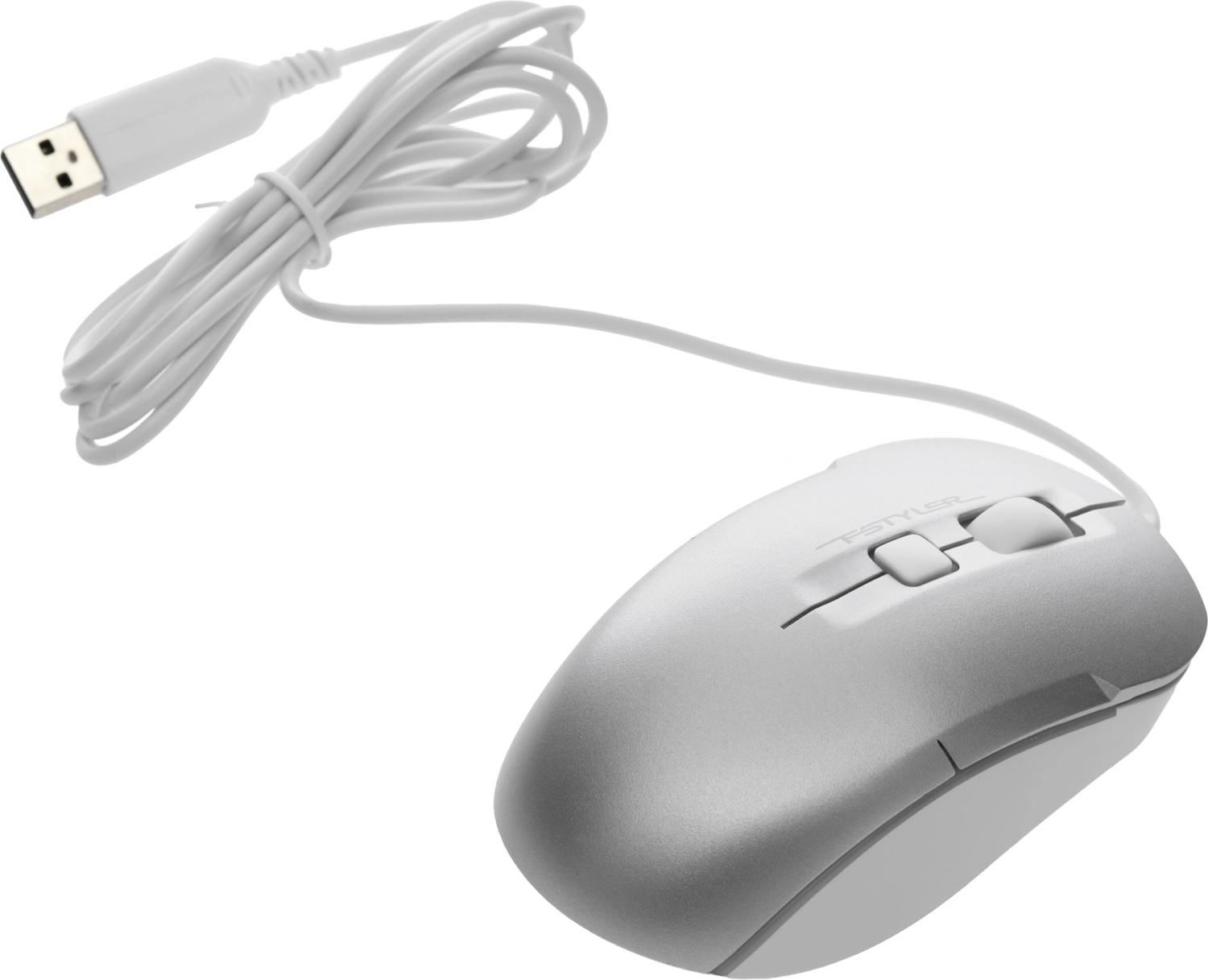 Мышь A4Tech Fstyler FM26 серебристый/белый оптическая 1600dpi USB для ноутбука 4but (FM26 USB (ICY WHITE))
