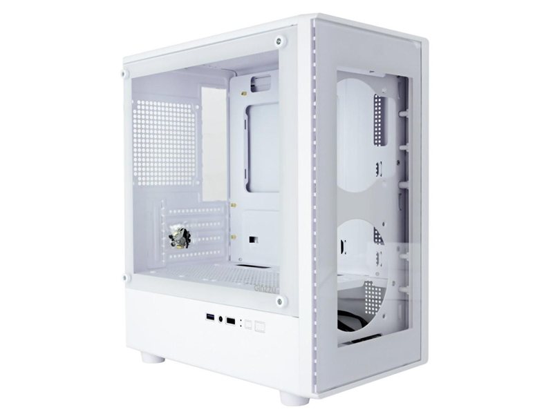 Корпус Ginzzu CL412 mATX передняя панель Стекло белый