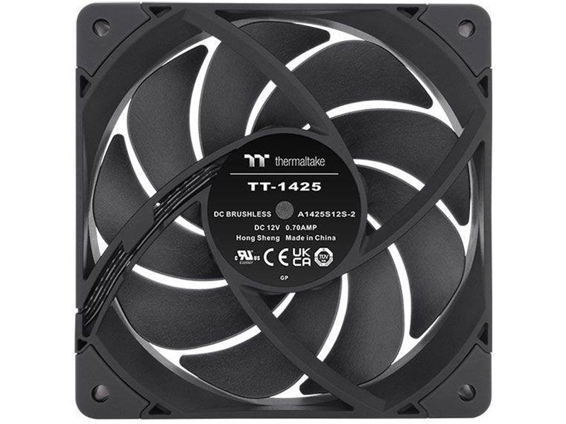 Вентилятор для корпуса Thermaltake Toughfan 14 Pro 140х140x25 черный 4-pin 31.6дБ (упак.:2шт) (CL-F160-PL14BL-A) Ret